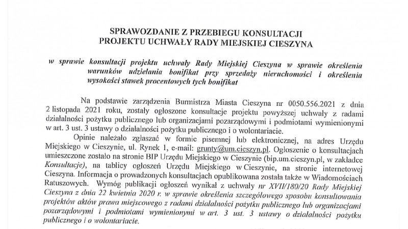 Skan sprawozdania z przebiegu konsultacji z organizacjami pozarządowymi